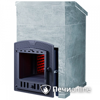 Дровяная печь-каменка Гефест ЗК 18 П (h850/50 верх) Президент Талькохлорит с теплообменником слева в Волгограде
