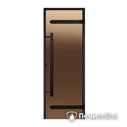 Дверь для бани Harvia Стеклянная дверь для сауны LEGEND 7/19 черная коробка сосна бронза  D71901МL в Волгограде